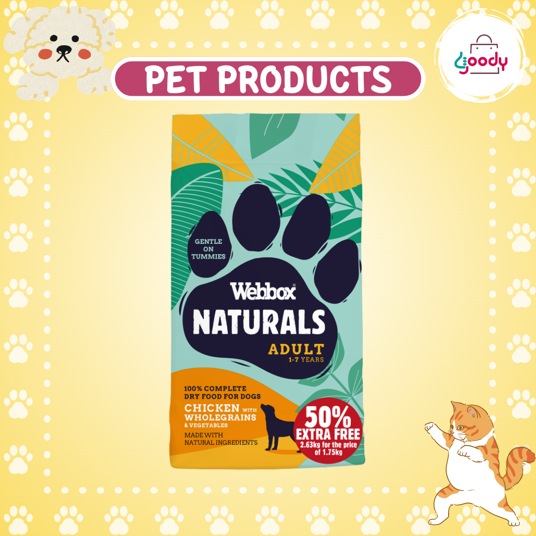 Webbox Naturals - 全穀物雞肉成年犬乾糧(增量裝) 1.75KG +增量50%